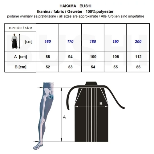 Hakama Aikido Iaido Kendo 190 cm