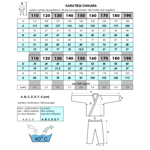 Karatega Chikara do Aikido, karate Shotokan 140 cm