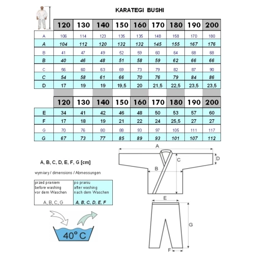 Karatega Student Czarna Bushi 180 cm