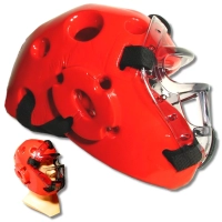 Kask Piankowy Z Kratą XL Czerwony