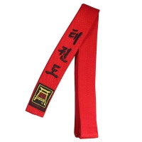 Pas Pasy Z Haftem Taekwondo 220 cm Czerwony