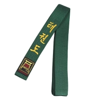 Pas Pasy Z Haftem Taekwondo 220 cm Zielony