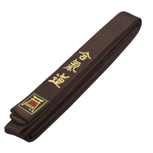 Pasy Aikido z Haftem 280 cm Brązowy
