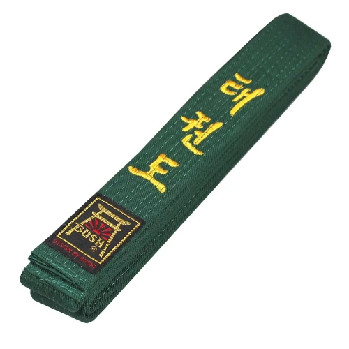 Pas Pasy Z Haftem Taekwondo 180 cm Zielony