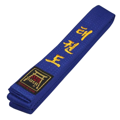 Pas Pasy Z Haftem Taekwondo 220 cm Niebieski
