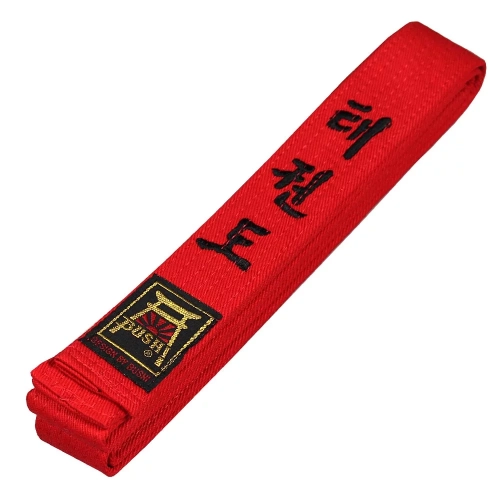 Pas Pasy Z Haftem Taekwondo 220 cm Czerwony