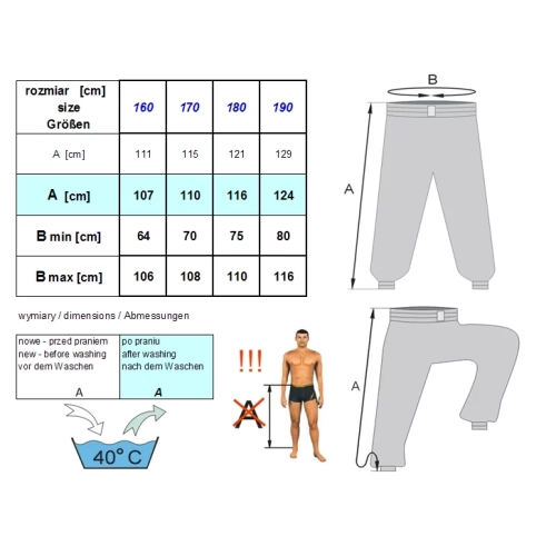 Spodnie Treningowe Do Kung-Fu 170 cm