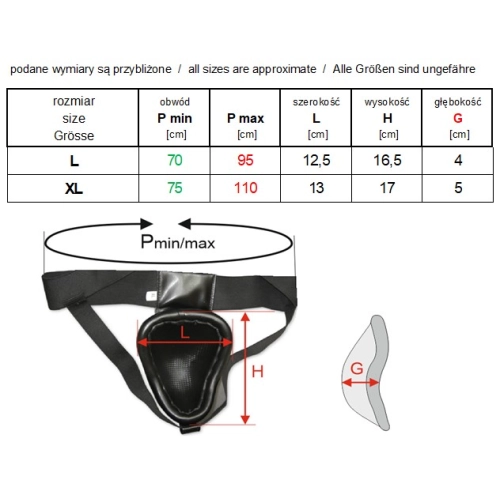 Ochraniacz Krocza Suspensor Metalowy Muay Thai L